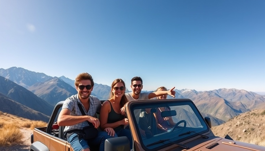 Group enjoying TEFL travel opportunities in scenic mountain landscape.
