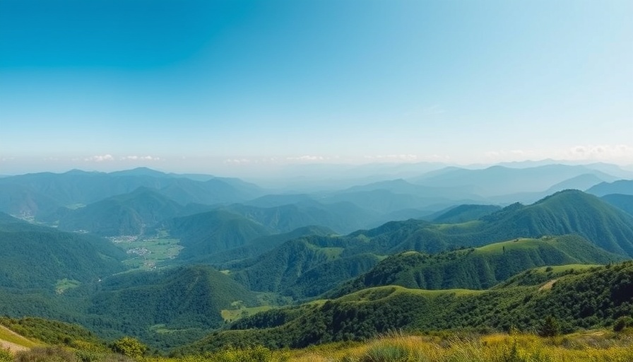 Family adventure in lush green mountain landscape.