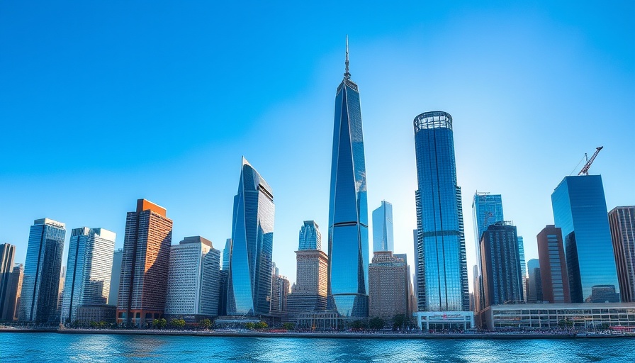Modern city skyline with skyscrapers, a guide on how to pick a travel destination.