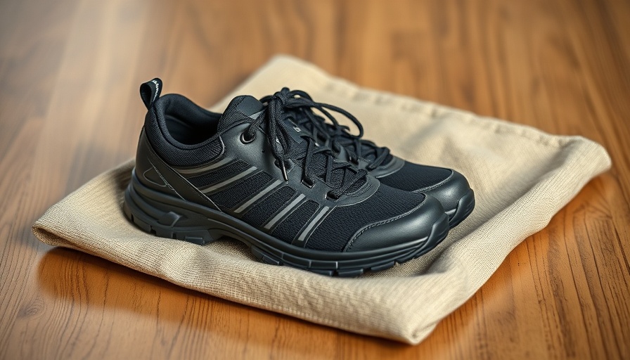 Eco-friendly Hike footwear displayed on a cloth bag