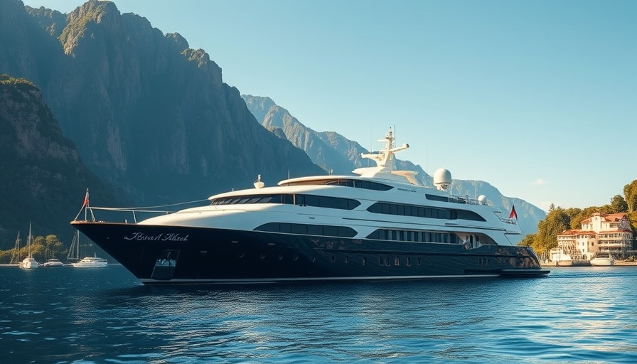 Luxury cruise ship for fly cruise families near scenic coastline.