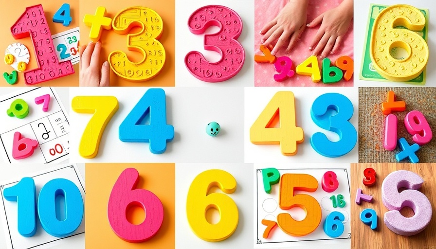 Collage of fun learning number games for kids at home.