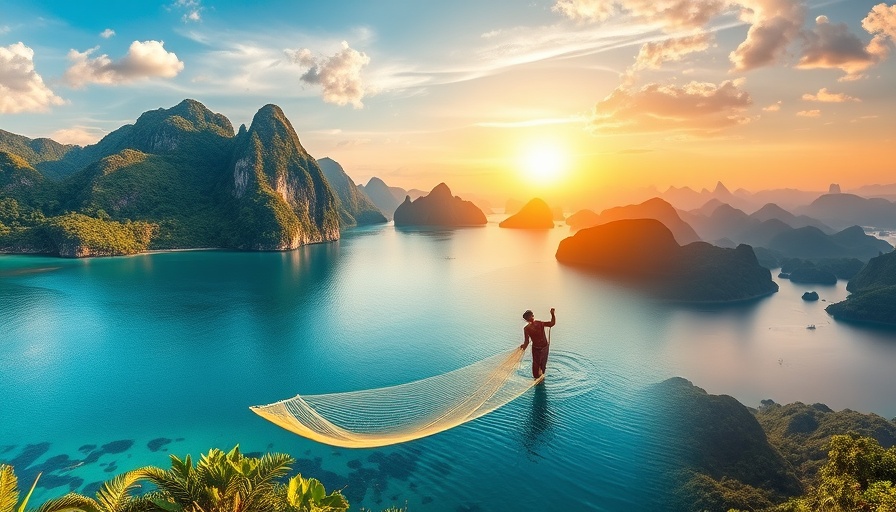 Collage highlighting sustainable tourism in Thailand with stunning natural landscapes.