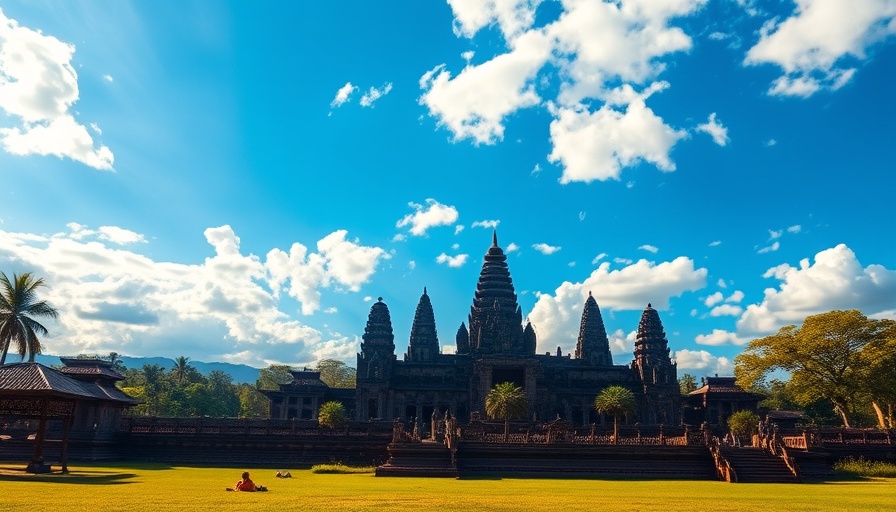 Prambanan temple in Indonesia, vibrant sky, best eSIM for Indonesia.