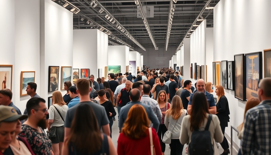 Abu Dhabi Art Fair 2025 attendees engaging in spacious hall.