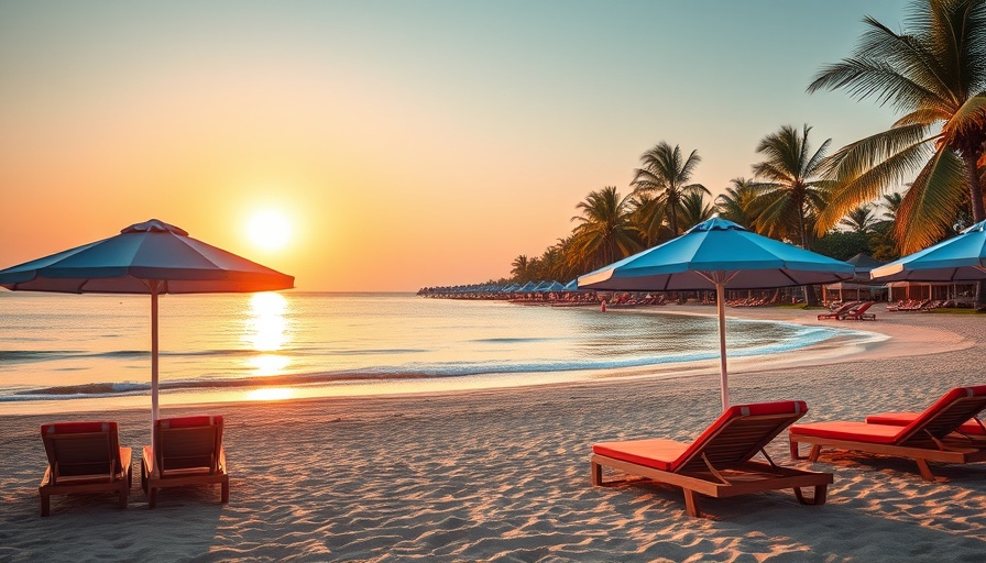 Serene tropical beach at sunset, ideal for choosing travel destinations