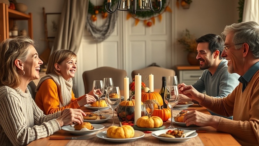 Charming family enjoying Thanksgiving holiday together, sharing laughter and a meal.