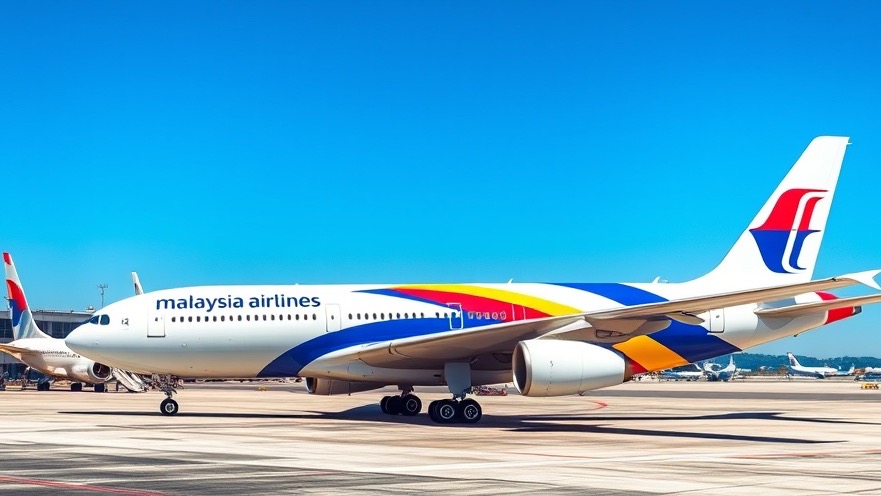 Vibrant Malaysia Airlines aircraft showcasing Manchester United, perfect for family travel experiences.