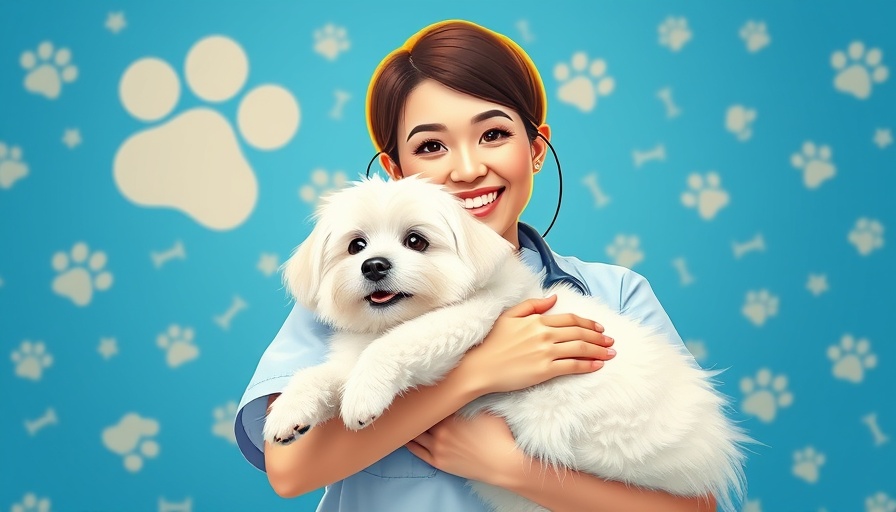 Veterinarian with dog, dog health advice from veterinarians illustration.