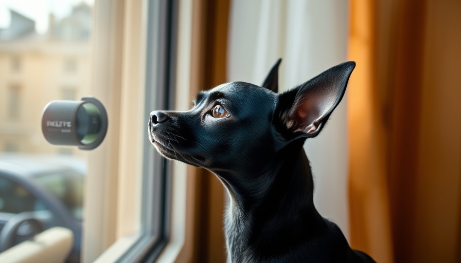 Chihuahua as a Guard Dog attentively watching through a window.