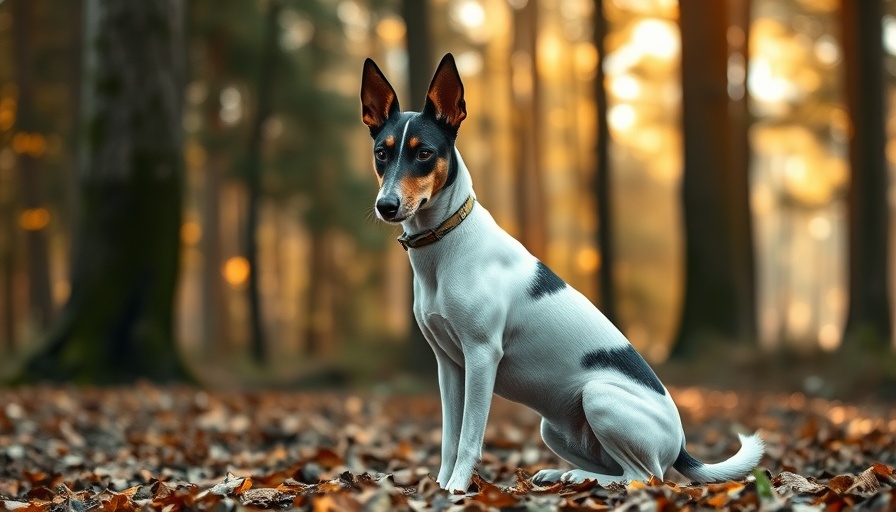 Smooth fox terrier in forest setting, reflecting health outlook.