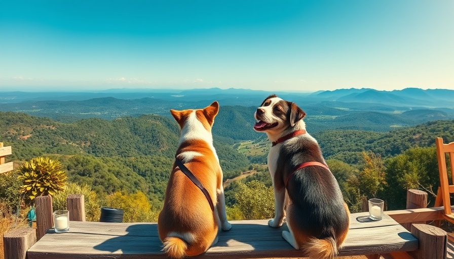 Two dogs enjoying view on pet friendly trip