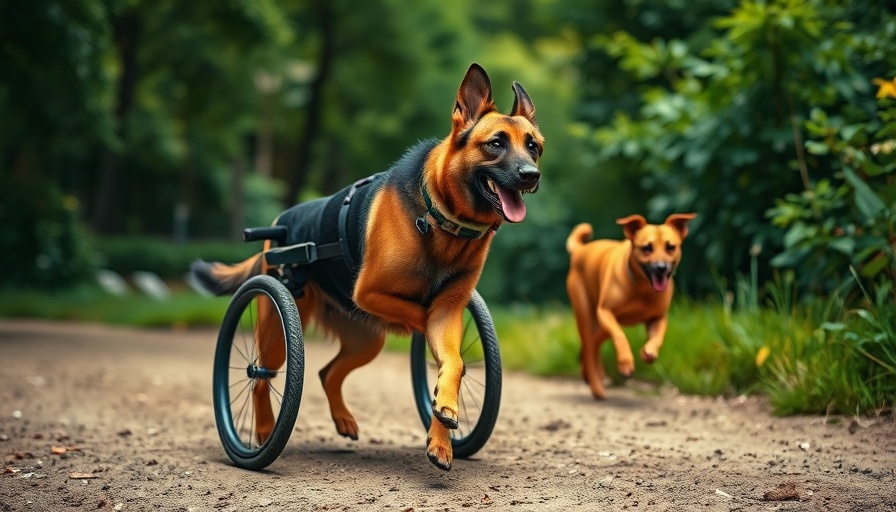 Dog using wheelchair moving energetically, showcasing sudden paralysis treatment.