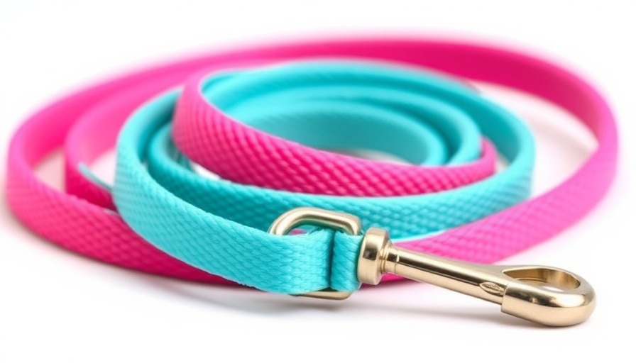 Spring Dog Gift Guide 2025: vibrant pink and teal dog leash.
