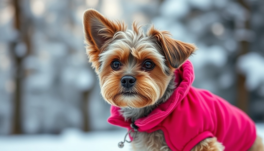Curly dog in magenta coat on snowy day - Holiday Dog Gift Guide