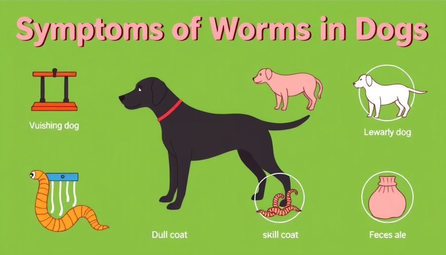 Infographic: Symptoms of worms in dogs - veterinarians and vet techs resource.