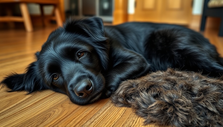 Black dog and fur pile, hypoallergenic dog breeds concept.