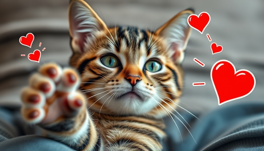Affectionate tabby cat reaching out, signs your cat shows you are their favorite person.