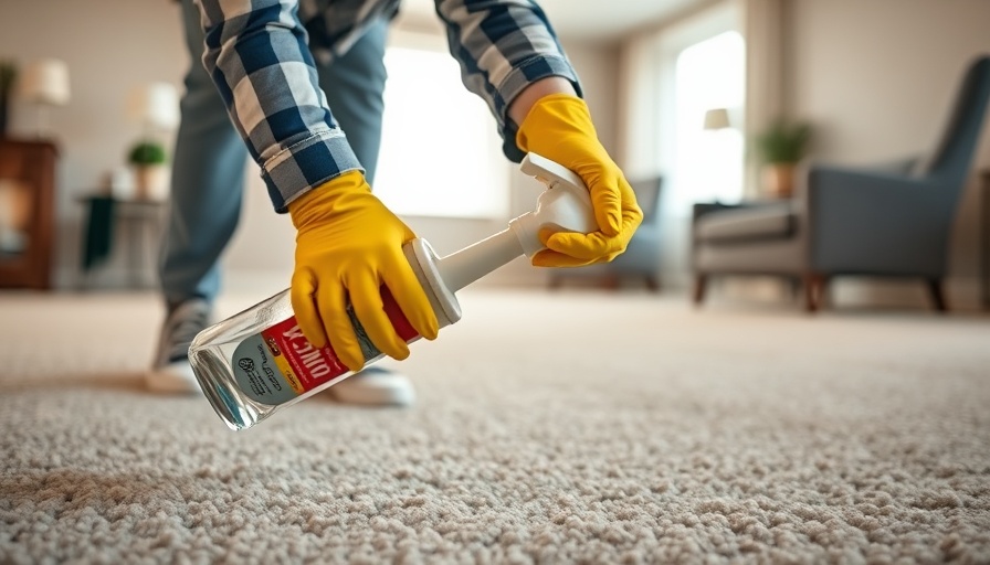 Person cleaning carpet with best dog urine removers, spraying in action.