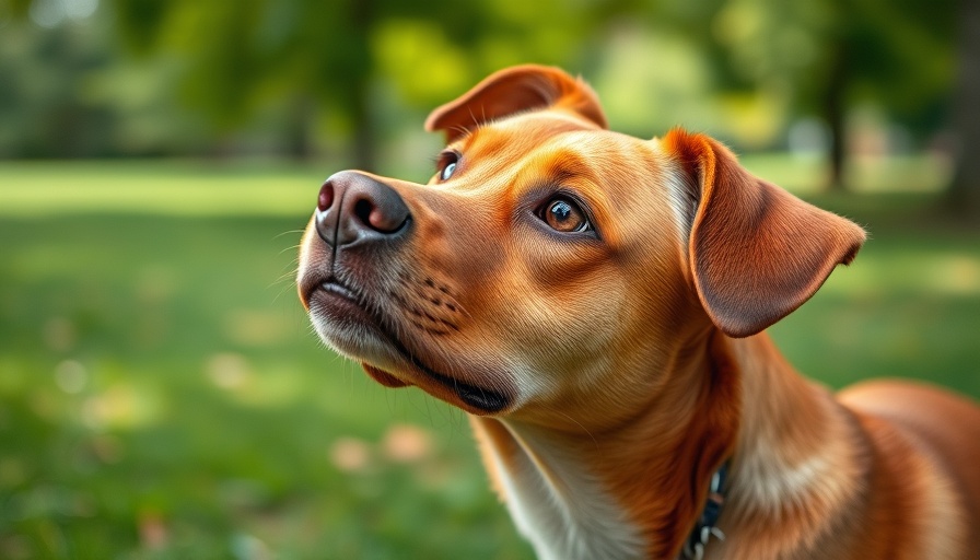 Rare dog breed with a tilted head in a green park