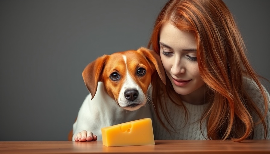 Curious dog and woman looking at cheese on a plate, questioning can dogs eat cheese.