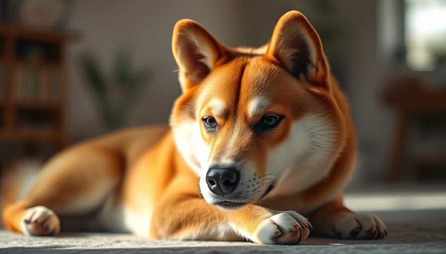 Alert Shiba Inu lying calmly in sunlight, a popular guard dog breed.