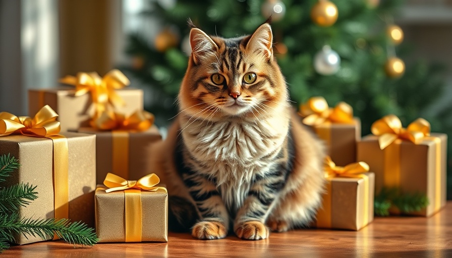 Regal British Shorthair cat with luxurious gifts, perfect for cat lovers.