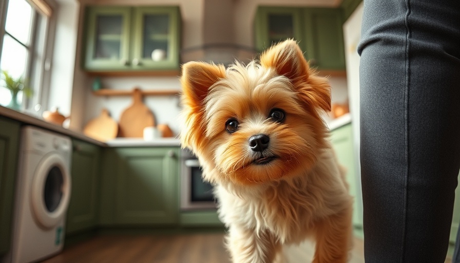 Dog reaching for treat in kitchen, highlighting fish oil benefits.
