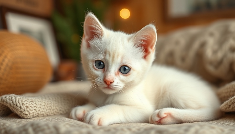 Adorable white kitten in Cats of the Week photo contest entry.