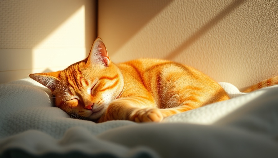 Sleeping orange cat basking in sunlight on a blanket, How Hot Is Too Hot for a Cat.