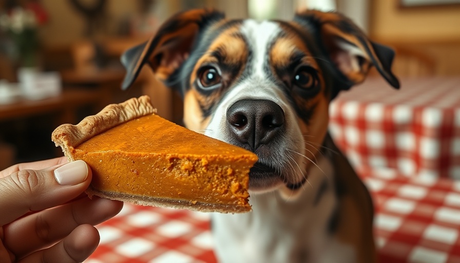 Curious dog sniffing pumpkin pie; can dogs eat pumpkin?