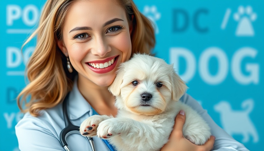Female vet holding fluffy dog in engaging 'Ask a Vet' graphic.