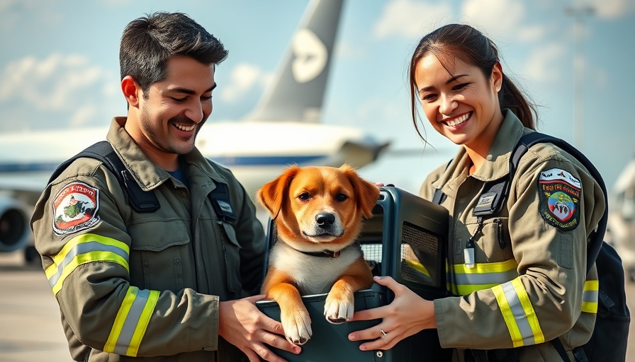 Stray dog rescue Puerto Rico team assisting a dog at airport.