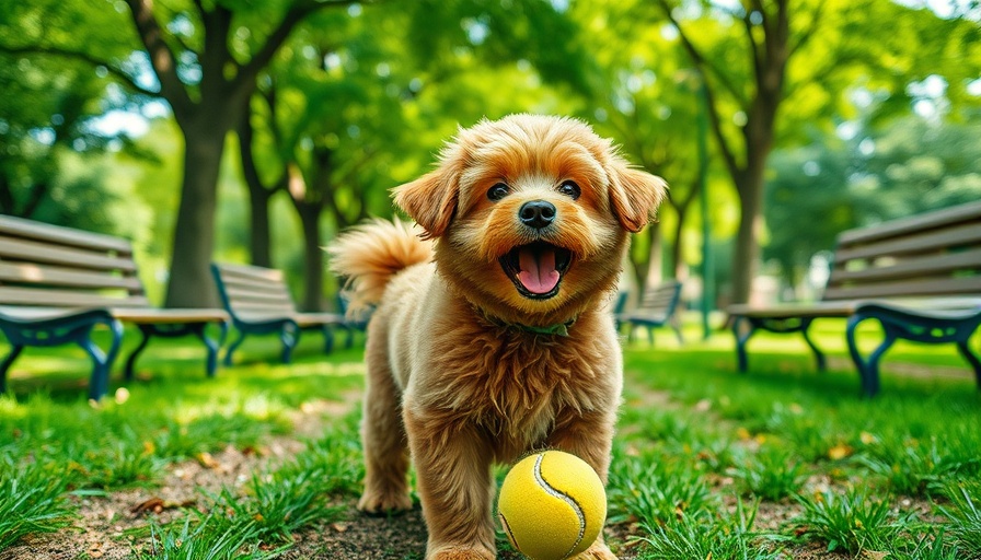 Fluffy dog in NYC park with ball - Best Dog Parks in New York City.