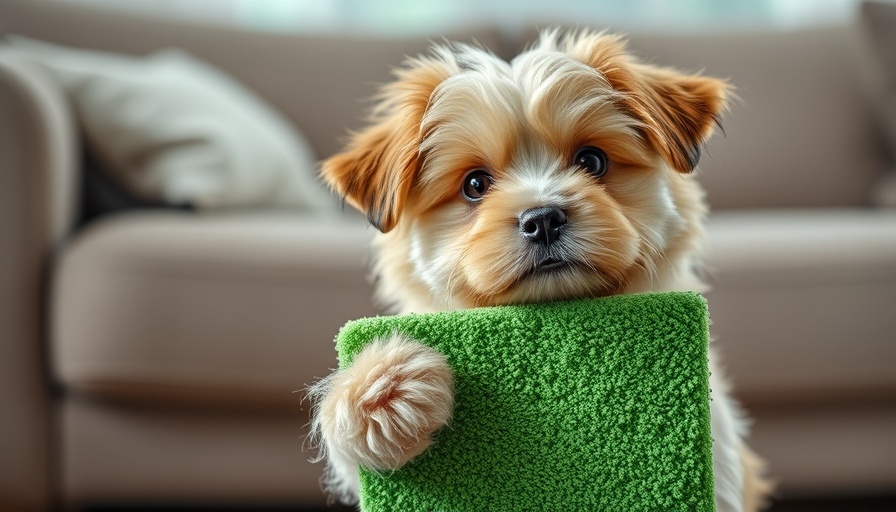 Adorable dog with a green lick mat showcasing must-have pet accessories and gifts.