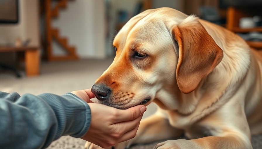Trained Labrador detecting Parkinson's disease indoors