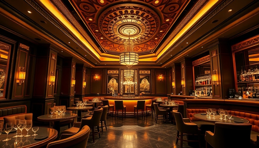 Elegant bar interior at Maple & Ash Miami steakhouse.