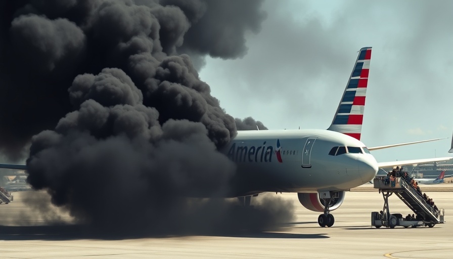 American Airlines plane on fire at Denver airport