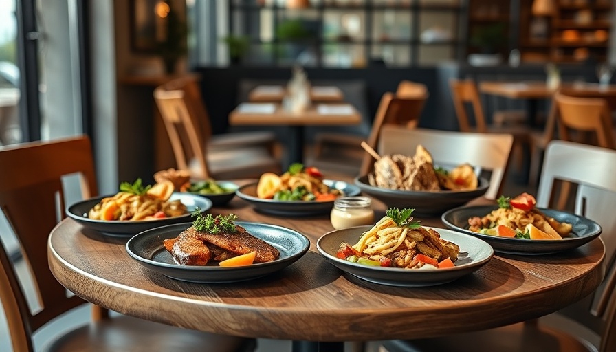 Elegant dining table at Miami restaurant showcasing gourmet cuisine.