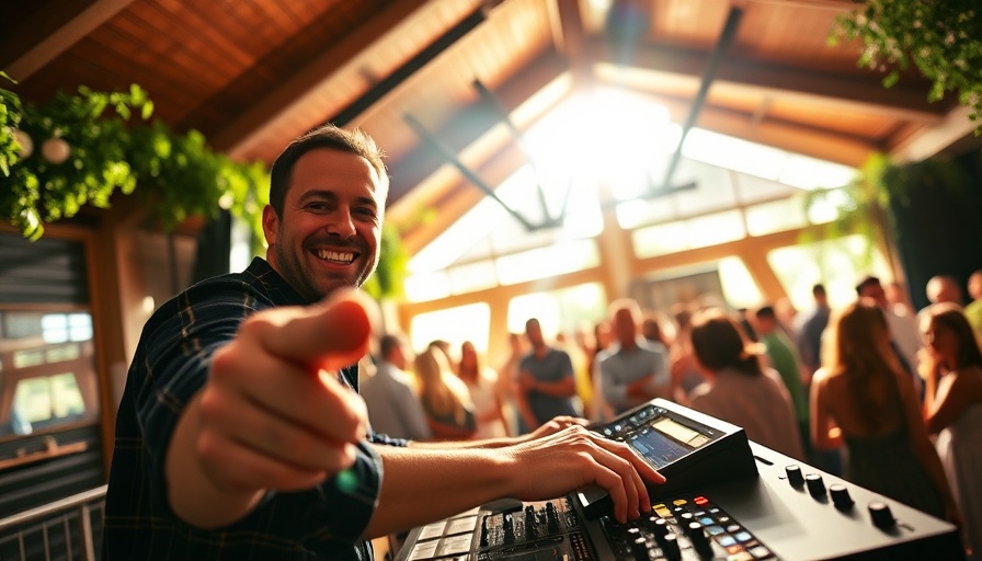 DJ playing on Sundays at Hyde Beach with lively crowd.