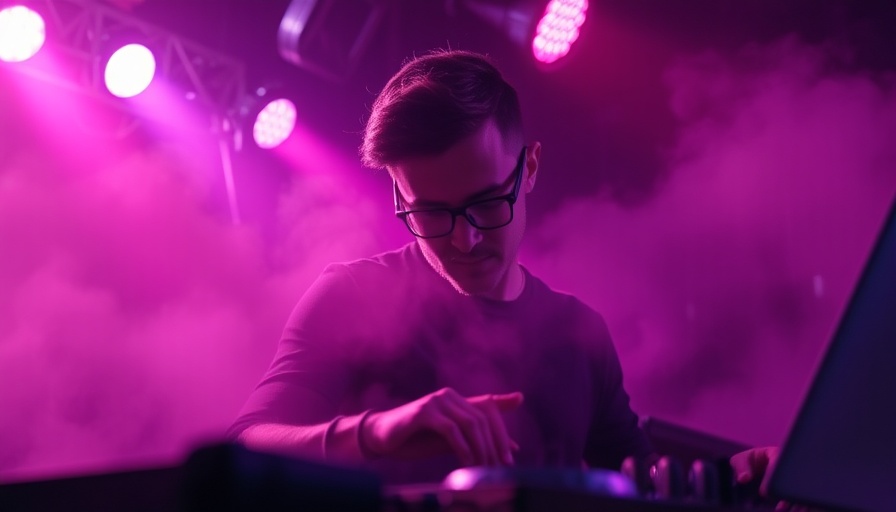 Dramatic DJ performing in District Ballroom nightlife scene.