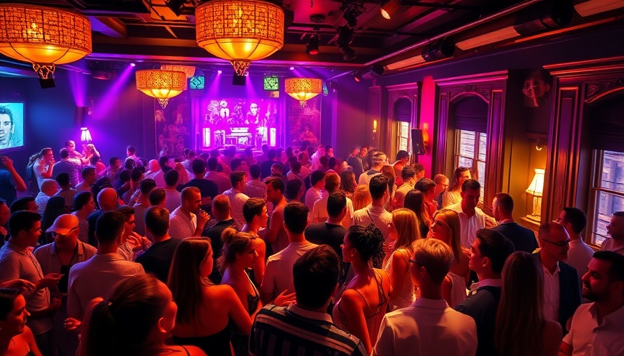 Lively Mayami Saturdays Miami nightlife scene with engaged crowd.
