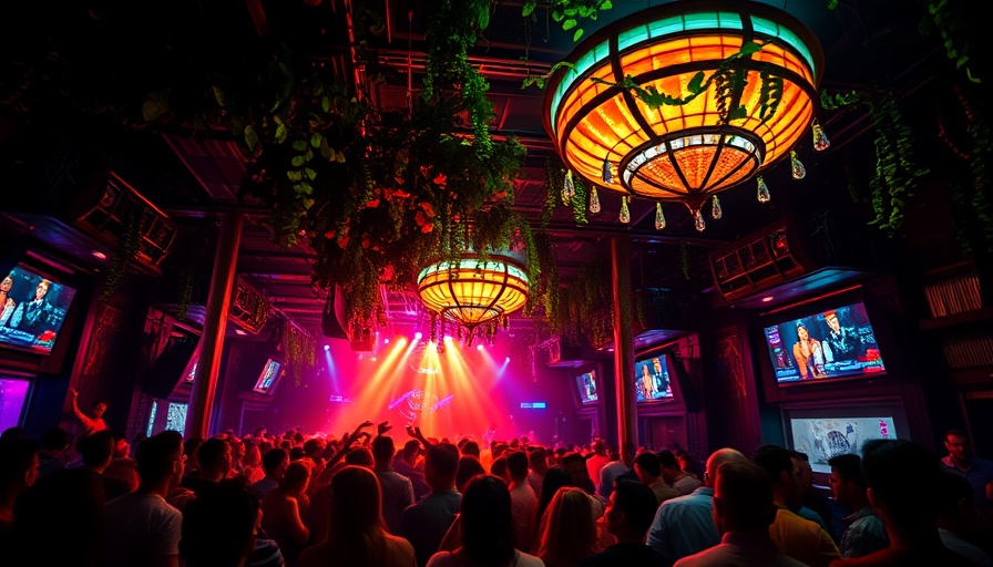 Vibrant nightclub scene during Mynt Fridays with festive decor.