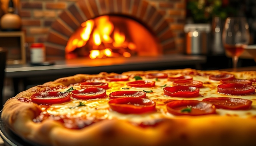 Pepperoni pizza at Donna Mare Italian Chophouse Miami Beach with fire oven.