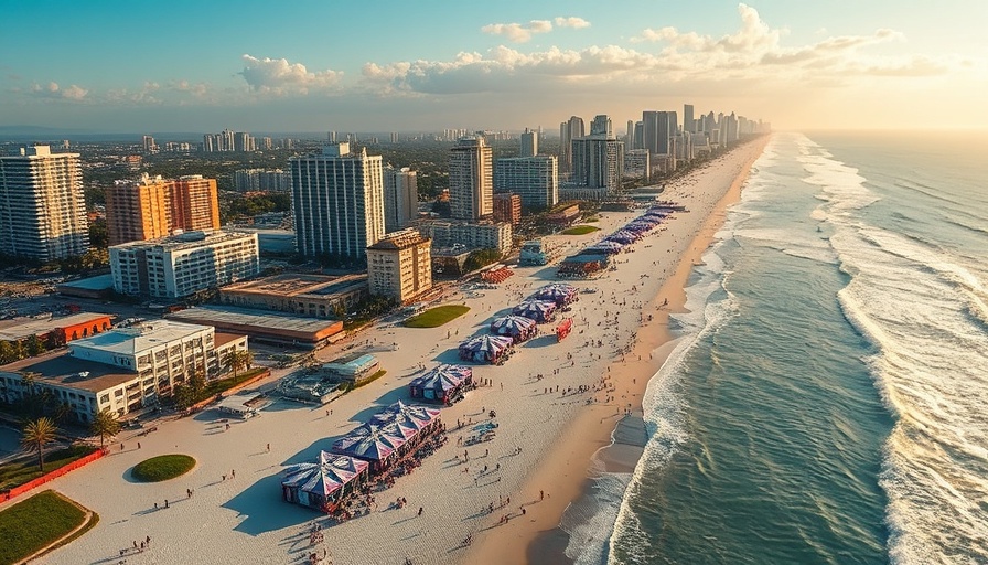 South Beach Wine & Food Festival 2025 aerial view with festival tents.