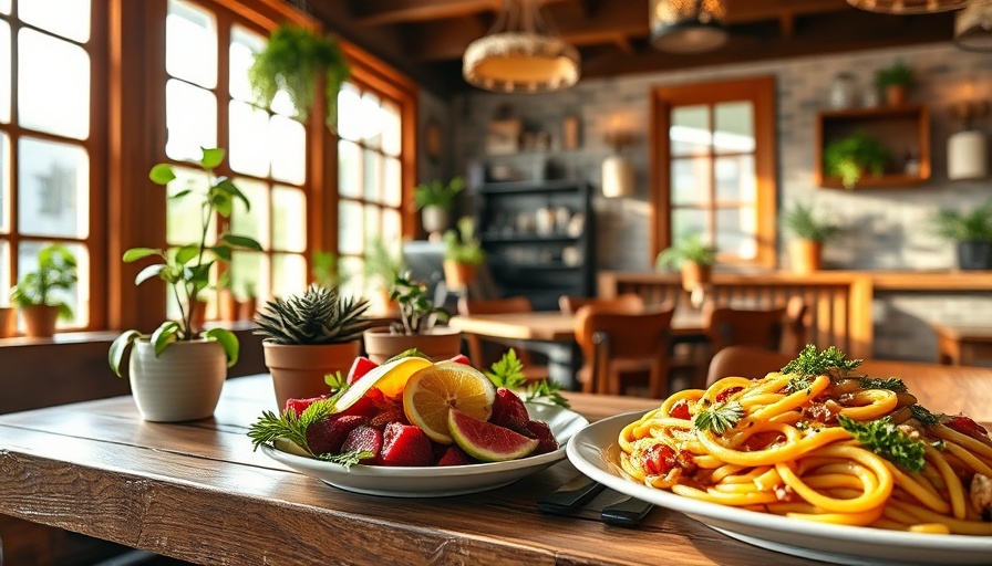 Charming restaurant Rosemary’s Wynwood Miami with colorful dishes and rustic decor.