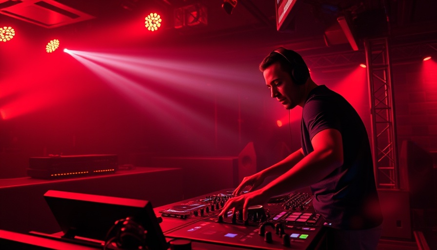 HUGEL live at Mynt Miami DJ performing with vibrant red lighting