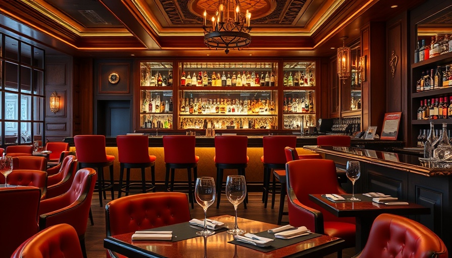 Elegant luxury steakhouse bar in Miami with plush seating.