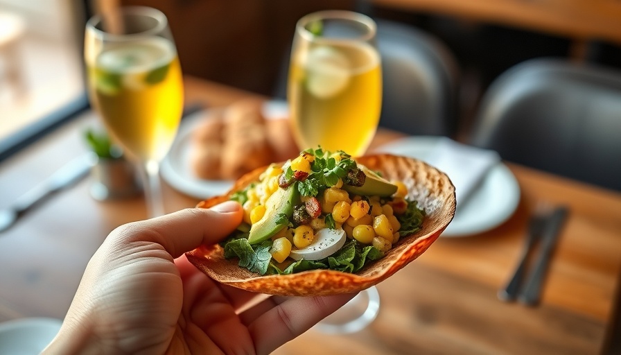 Best Brunch in Brickell: Tasty appetizer with a refreshing drink.