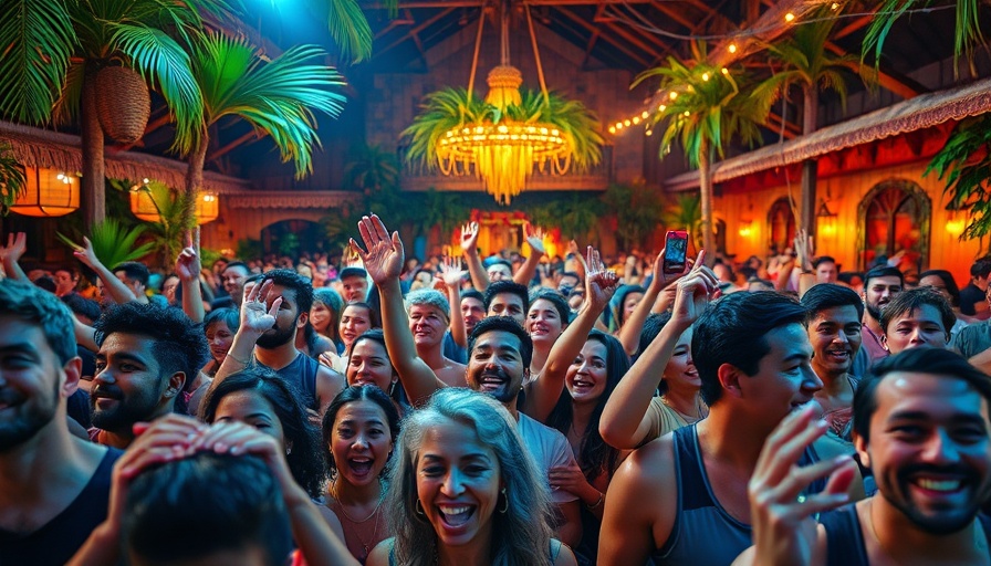 Vibrant crowd at Kiki On The River Sundays event.